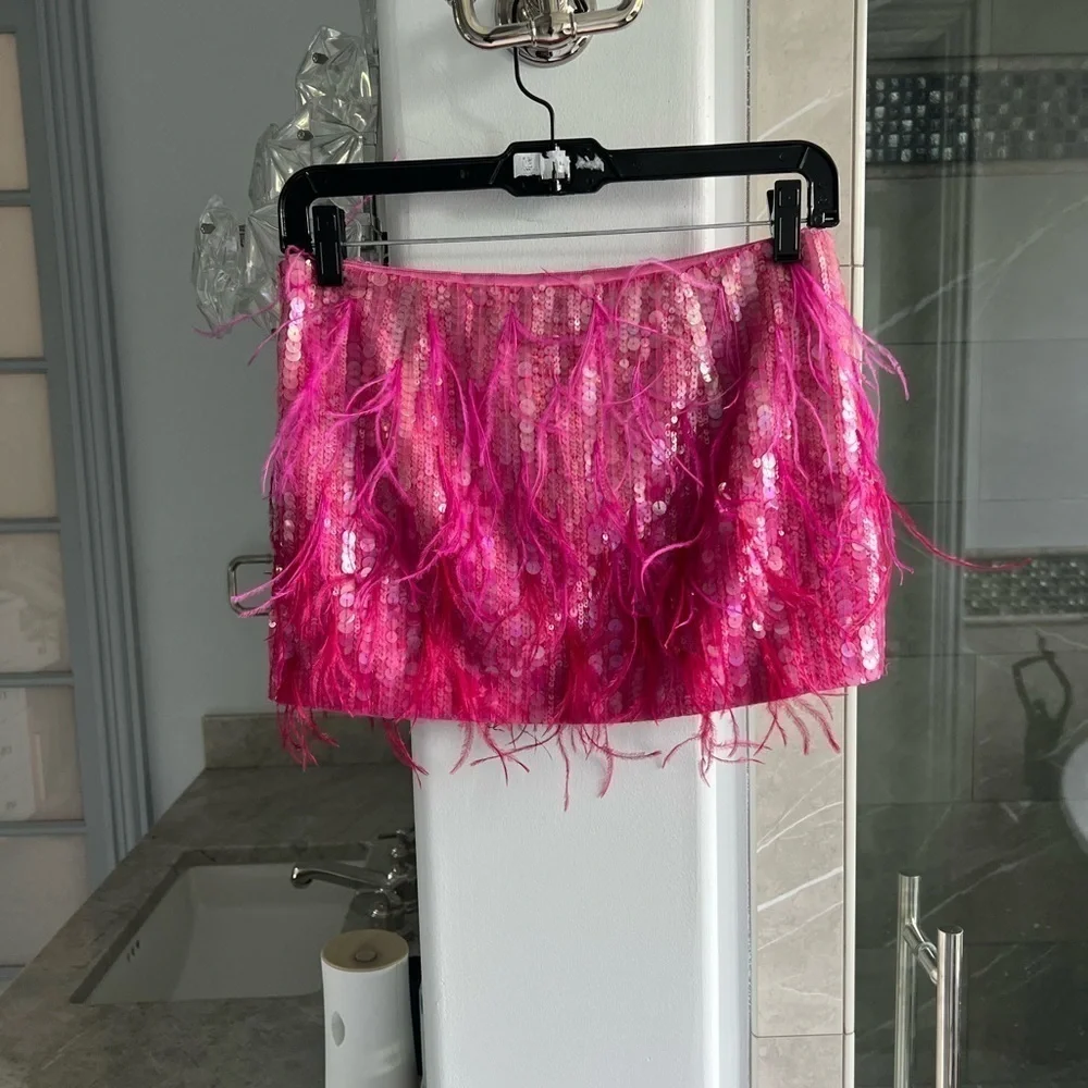 Retrofete Athana sequin feather-trim skirt - Picture 14 of 16